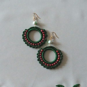 Horgolt fülbevaló - Meska.hu