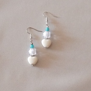 Szivecskés fülbevaló - ékszer - fülbevaló - lógó fülbevaló - Meska.hu