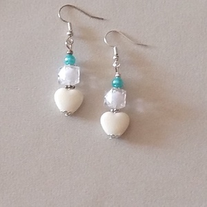 Szivecskés fülbevaló - ékszer - fülbevaló - lógó fülbevaló - Meska.hu