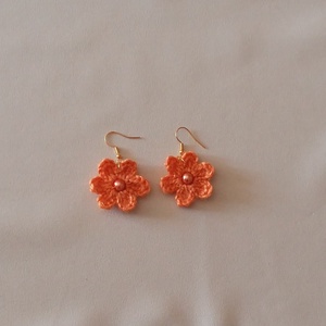 Horgolt fülbevaló - ékszer - fülbevaló - lógós kerek fülbevaló - Meska.hu