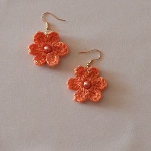 Horgolt fülbevaló - ékszer - fülbevaló - lógós kerek fülbevaló - Meska.hu