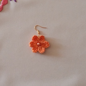 Horgolt fülbevaló - ékszer - fülbevaló - lógós kerek fülbevaló - Meska.hu