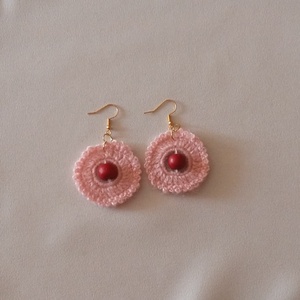 Horgolt fülbevaló, Ékszer, Fülbevaló, Lógós kerek fülbevaló, Ékszerkészítés, Horgolás, MESKA