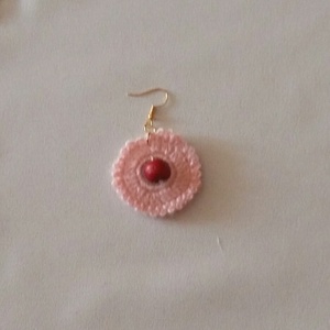 Horgolt fülbevaló - ékszer - fülbevaló - lógós kerek fülbevaló - Meska.hu