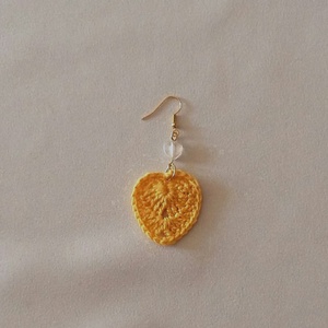 Horgolt szívecske - ékszer - fülbevaló - lógó fülbevaló - Meska.hu