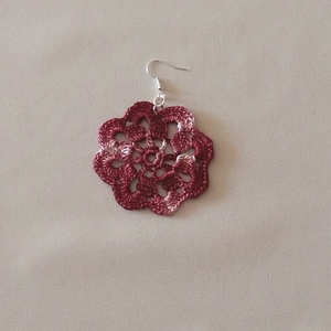 Horgolt fülbevaló - ékszer - fülbevaló - lógós kerek fülbevaló - Meska.hu