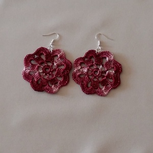 Horgolt fülbevaló, Ékszer, Fülbevaló, Lógós kerek fülbevaló, Ékszerkészítés, Horgolás, MESKA