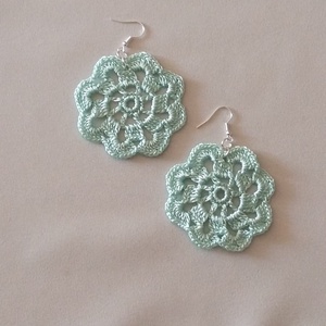 Menta virág - ékszer - fülbevaló - lógós kerek fülbevaló - Meska.hu