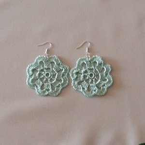 Menta virág - ékszer - fülbevaló - lógós kerek fülbevaló - Meska.hu