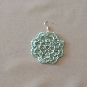 Menta virág - ékszer - fülbevaló - lógós kerek fülbevaló - Meska.hu