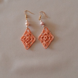 Horgolt fülbevaló, Ékszer, Fülbevaló, Lógó fülbevaló, Ékszerkészítés, Horgolás, MESKA