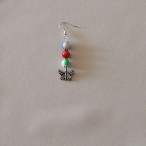 Színes gyöngyök - ékszer - fülbevaló - lógó fülbevaló - Meska.hu