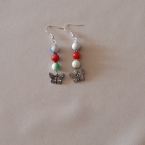 Színes gyöngyök, Ékszer, Fülbevaló, Lógó fülbevaló, Ékszerkészítés, MESKA