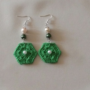 Horgolt fülbevaló - Meska.hu