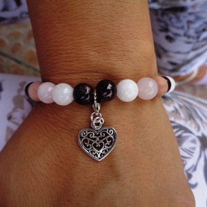 Szerelem hozó - ásvány karkötő - ékszer - karkötő - charm karkötő - Meska.hu