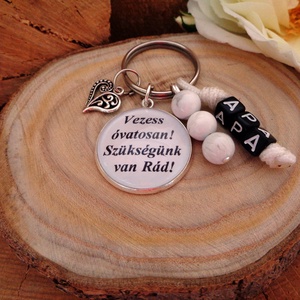Vezess óvatosan - kulcstartó ásvánnyal - táska & tok - kulcstartó & táskadísz - kulcstartó - Meska.hu