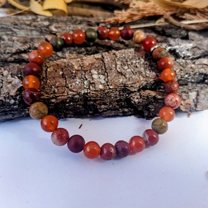 Erdei séta -  jáspis ásvány karkötő - ékszer - karkötő - gyöngyös karkötő - Meska.hu