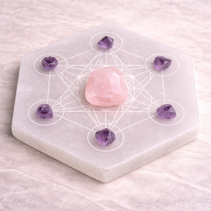 Szelenit hatszög -Metatron kockáj�val - otthon & életmód - dekoráció - asztal és polc dekoráció - asztaldísz - Meska.hu