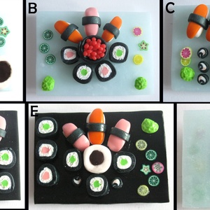 Sushi hűtőmágnes ékszergyurmából -  - Meska.hu