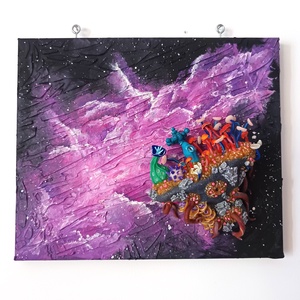 Nebulagombák - Mixed media festmény - művészet - festmény - festmény vegyes technika - Meska.hu