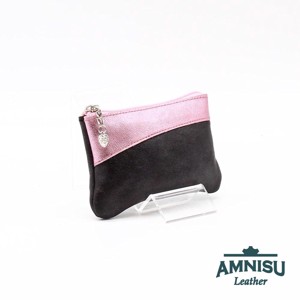 Fényes fekete - metál rózsaszín ívelt egy cipzáras kulcstartó C8006, Táska & Tok, Kulcstartó & Táskadísz, Kulcstartó, , MESKA