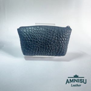 Sötétzöld krokkómintás egy cipzáras kulcstartó sárkány szemmel F7006 - táska & tok - kulcstartó & táskadísz - kulcstartó - Meska.hu