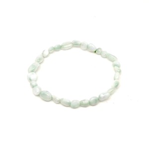 Üveg zöld pebble karkötő A 6-10mm, Ékszer, Karkötő, Ásványkarkötő, , MESKA