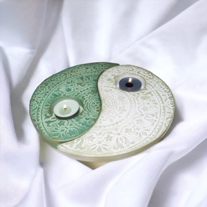 Jin Jang mécsestartó - otthon & életmód - gyertya, illat, aroma - mécses és mécsestartó - Meska.hu