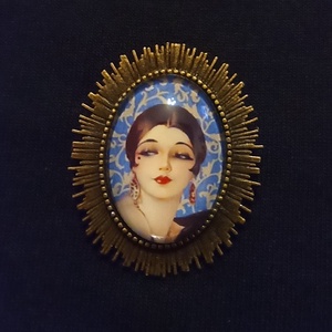 Vintage hangulatú bross hölgy arcképével, Ékszer, Kitűző és Bross, Ékszerkészítés, MESKA