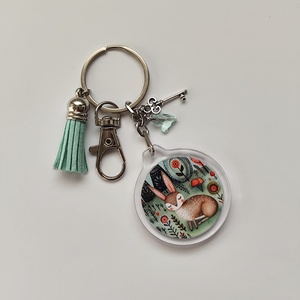 Nyuszis kulcstartó, Táska & Tok, Kulcstartó & Táskadísz, Kulcstartó, Fotó, grafika, rajz, illusztráció, Ékszerkészítés, MESKA