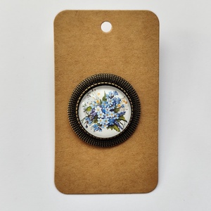 Nefelejcses, virágos bross, Ékszer, Kitűző és Bross, Ékszerkészítés, MESKA