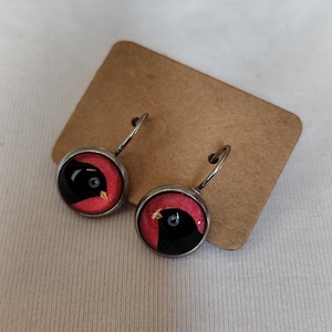 Madaras üveglencsés fülbevaló , Ékszer, Fülbevaló, Lógós kerek fülbevaló, Ékszerkészítés, MESKA