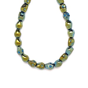 Hematit zöld koponya 7,5x10mm ékszerkészítő alapanyag (füzér), Kellékek & szerszámok, Ásvány alapanyag, Ásványfüzér, , MESKA