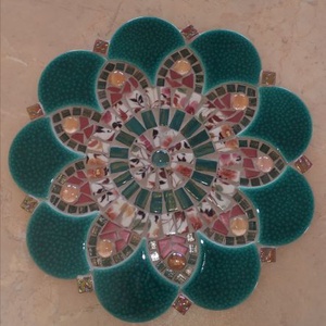 Nyíló természet-mozaik mandala, Otthon & Lakás, Dekoráció, Kép & Falikép, Mozaik kép, Mozaik, MESKA