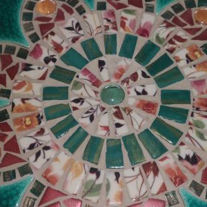 Nyíló természet-mozaik mandala - otthon & életmód - dekoráció - kép & falikép - mozaik kép - Meska.hu