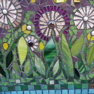 Mozaikos házszámtábla virágtartóval - otthon & életmód - ház & kert - kerti dísz - Meska.hu