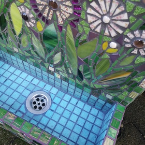 Mozaikos házszámtábla virágtartóval - otthon & életmód - ház & kert - kerti dísz - Meska.hu