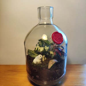 Florárium újrahasznosított rumos üvegből, Otthon & Életmód, Dekoráció, Asztal és polc dekoráció, Florárium, terrárium, Mindenmás, MESKA