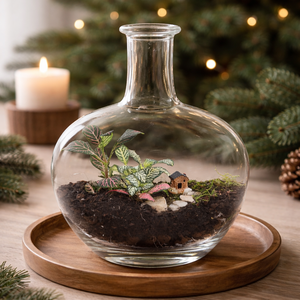 Florárium újrahasznosított Unicum Riserva üvegben - otthon & életmód - dekoráció - asztal és polc dekoráció - florárium, terrárium - Meska.hu