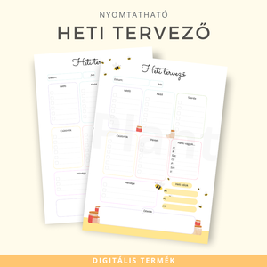 Nyomtatható Heti Tervező – Kétféle Designnal, Otthon & Életmód, Papír írószer, Naptár & Tervező, Fotó, grafika, rajz, illusztráció, Hozd ki a legtöbbet a hetedből ezzel a praktikus nyomtatható heti tervezővel, amely kétféle egyedi ..., MESKA