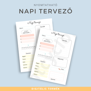 Nyomtatható Napi Tervező - otthon & életmód - papír, írószer - naptár & tervező - Meska.hu
