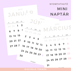 Nyomtatható Mini Naptár Telefontokba, Otthon & Életmód, Papír, írószer, Naptár & Tervező, Fotó, grafika, rajz, illusztráció, MESKA