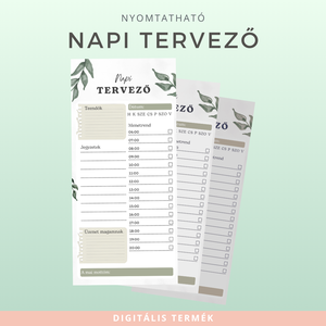 Nyomtatható Napi Tervező  Praktikus Lista a Szervezett Mindennapokhoz, Otthon & Életmód, Papír, írószer, Naptár & Tervező, Fotó, grafika, rajz, illusztráció, MESKA