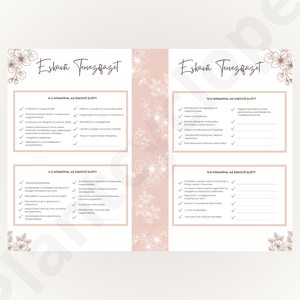 Nyomtatható Esküvői Tervezőfüzet  Átlátható Útmutató a Nagy Nap Szervezéséhez - otthon & életmód - papír, írószer - naptár & tervező - Meska.hu