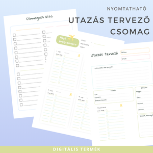 Nyomtatható Utazás Tervező Csomag  Személyre Szabható Útinapló, Otthon & Életmód, Papír írószer, Naptár & Tervező, Fotó, grafika, rajz, illusztráció, MESKA