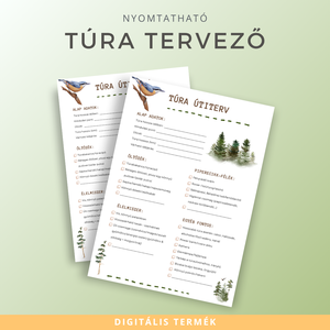 Nyomtatható Túra Útiterv és Csomaglista  Túrázók Praktikus Tervezőlapja, Otthon & Életmód, Papír, írószer, Naptár & Tervező, Fotó, grafika, rajz, illusztráció, MESKA