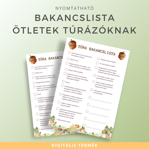Nyomtatható Ötletlap Természetjáró Kihívásokhoz  Bakancslista Túrázóknak - Meska.hu