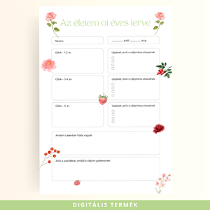 5 Éves Tervező � Nyomtatható Nőies, Letisztult Céltervező - otthon & életmód - papír, írószer - naptár & tervező - Meska.hu
