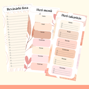 Nyomtatható Lista Csomag � Bevásárlólista, Heti Menü és Heti Takarítás Tervező, Otthon & Életmód, Papír, írószer, Naptár & Tervező, Fotó, grafika, rajz, illusztráció, MESKA