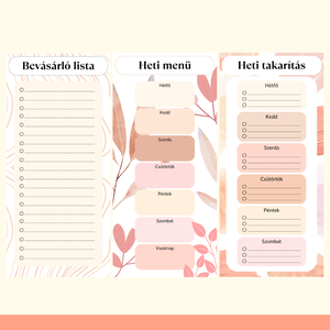 Nyomtatható Lista Csomag � Bevásárlólista, Heti Menü és Heti Takarítás Tervező - otthon & életmód - papír, írószer - naptár & tervező - Meska.hu